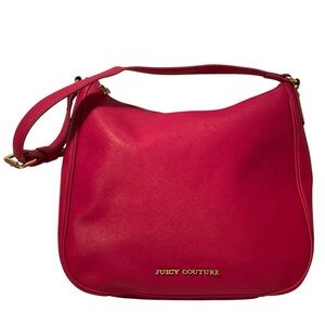 Juicy Couture Saffiano Leather Hobo Bag in Vibrant Fuchsia